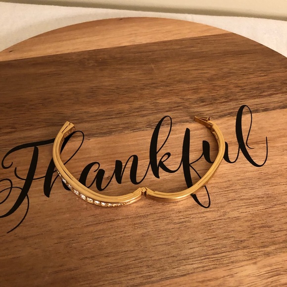 Swarovski Goldtone Crystal Clamper Bracelet - Picture 4 of 5